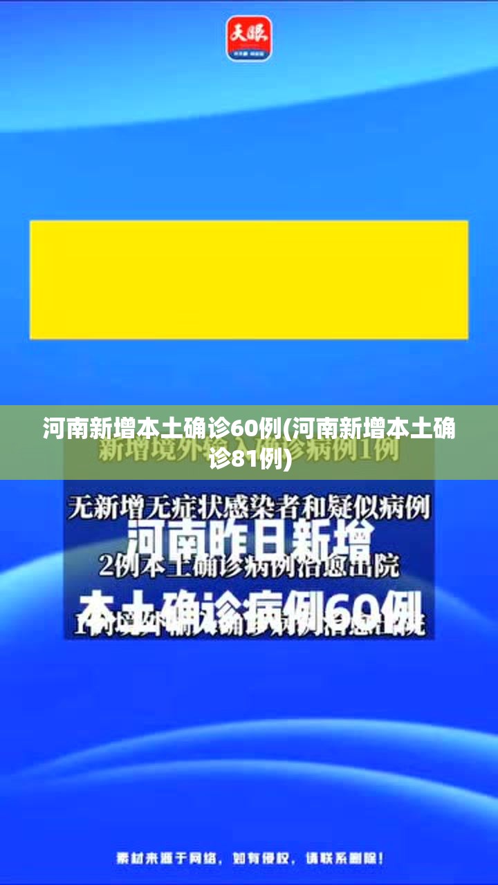 河南新增本土确诊60例(河南新增本土确诊81例) 河南新增本土确诊60例(河南新增本土确诊81例)