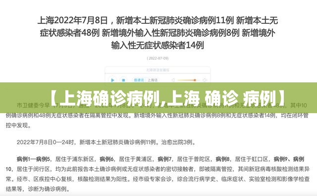 【上海确诊病例,上海 确诊 病例】 【上海确诊病例,上海 确诊 病例】