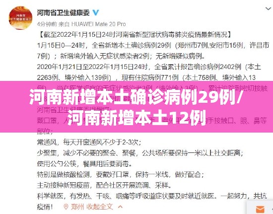 河南新增本土确诊病例29例/河南新增本土12例