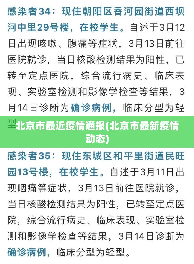 北京市最近疫情通报(北京市最新疫情动态) 北京市最近疫情通报(北京市最新疫情动态)