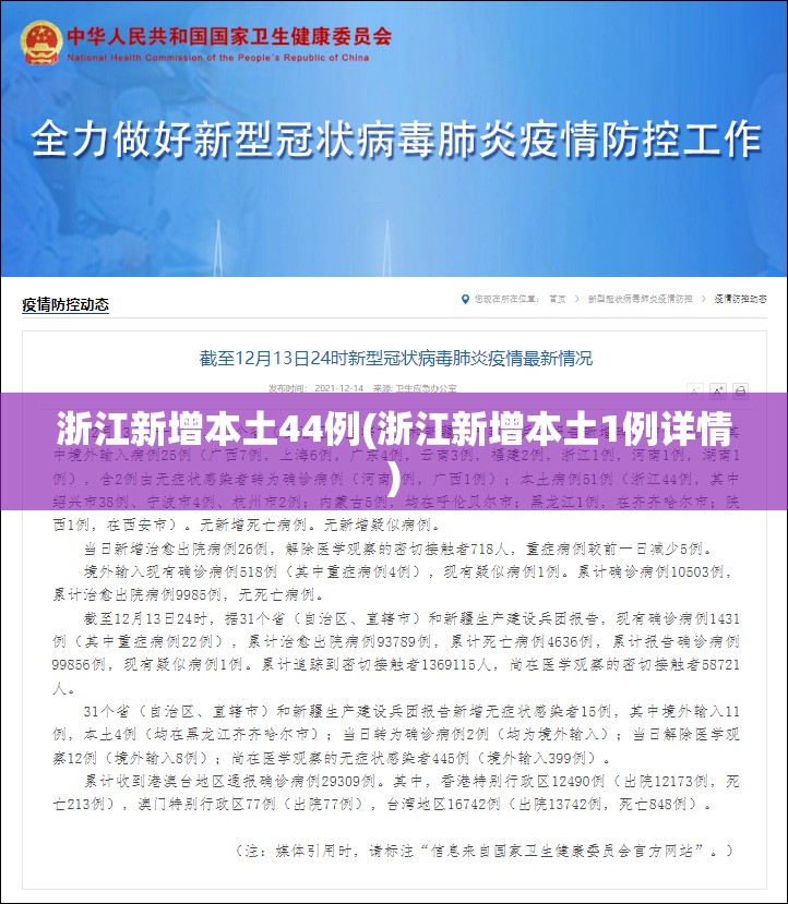 浙江新增本土44例(浙江新增本土1例详情) 浙江新增本土44例(浙江新增本土1例详情)