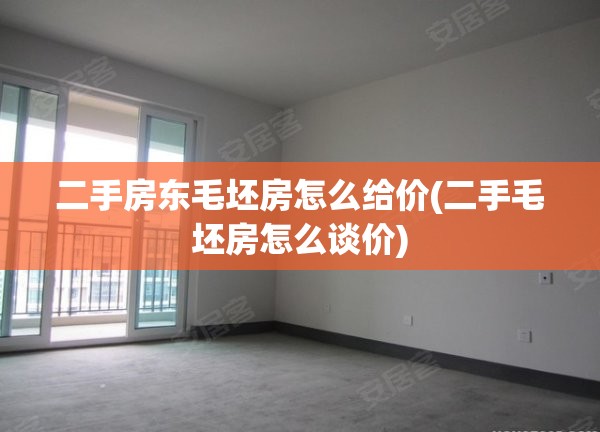 二手房东毛坯房怎么给价(二手毛坯房怎么谈价) 二手房东毛坯房怎么给价(二手毛坯房怎么谈价)