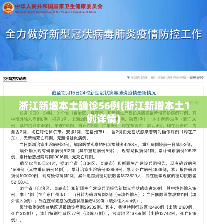 浙江新增本土确诊56例(浙江新增本土1例详情) 浙江新增本土确诊56例(浙江新增本土1例详情)