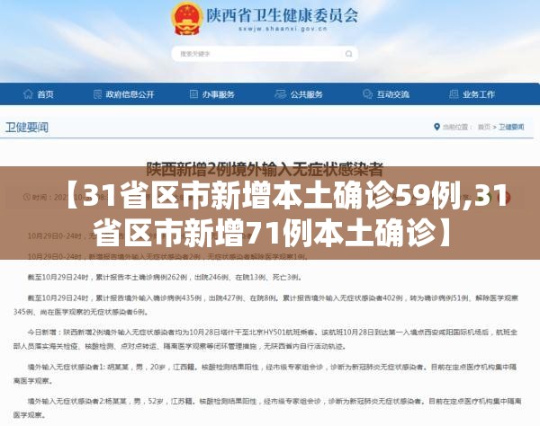 【31省区市新增本土确诊59例,31省区市新增71例本土确诊】 【31省区市新增本土确诊59例,31省区市新增71例本土确诊】