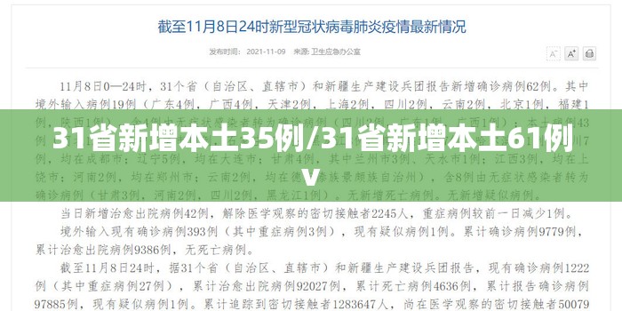 31省新增本土35例/31省新增本土61例v 31省新增本土35例/31省新增本土61例v