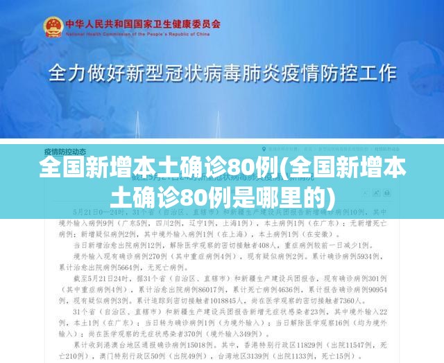 全国新增本土确诊80例(全国新增本土确诊80例是哪里的)