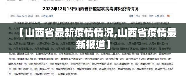 【山西省最新疫情情况,山西省疫情最新报道】