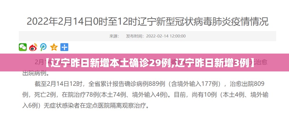 【辽宁昨日新增本土确诊29例,辽宁昨日新增3例】