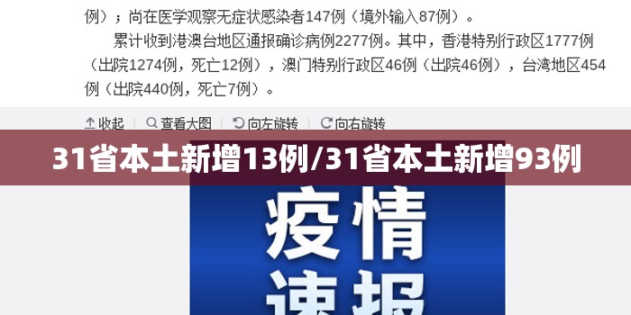 31省本土新增13例/31省本土新增93例 31省本土新增13例/31省本土新增93例