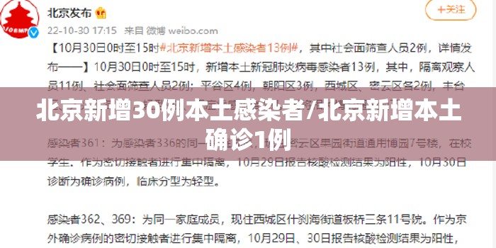 北京新增30例本土感染者/北京新增本土确诊1例 北京新增30例本土感染者/北京新增本土确诊1例