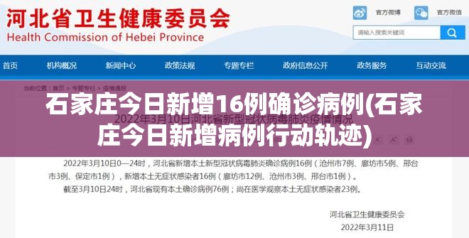 石家庄今日新增16例确诊病例(石家庄今日新增病例行动轨迹) 石家庄今日新增16例确诊病例(石家庄今日新增病例行动轨迹)