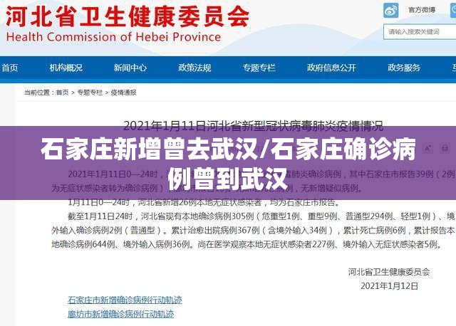 石家庄新增曾去武汉/石家庄确诊病例曾到武汉