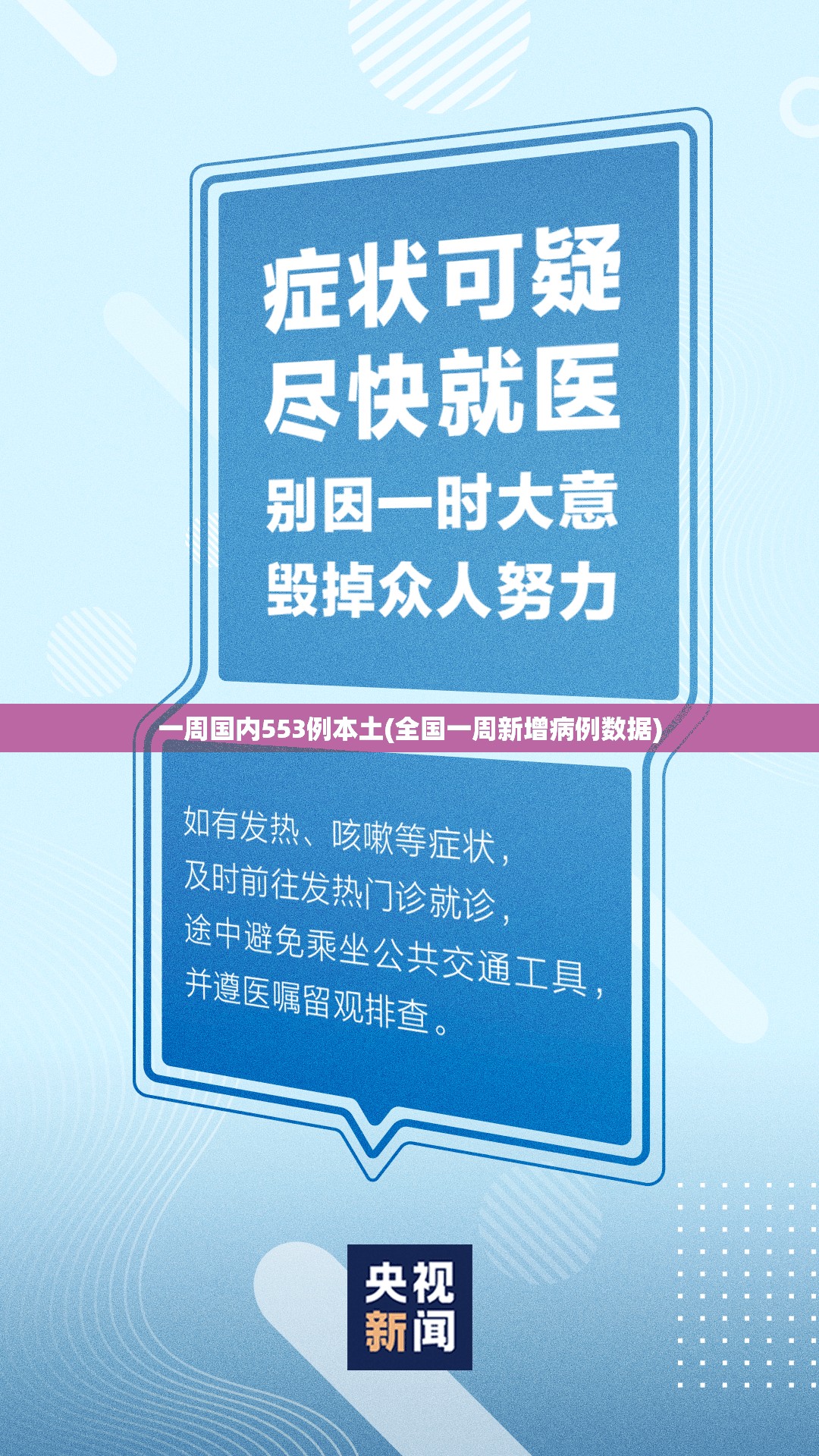 一周国内553例本土(全国一周新增病例数据)