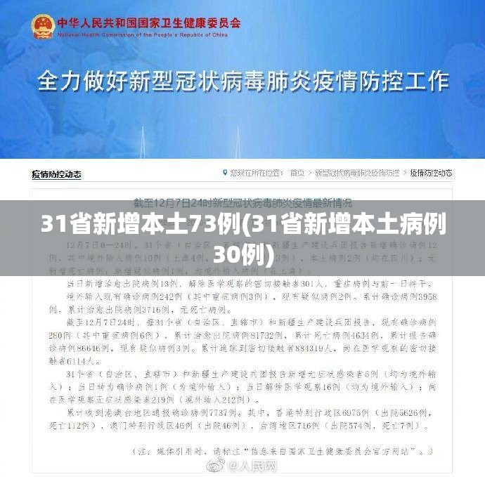 31省新增本土73例(31省新增本土病例30例) 31省新增本土73例(31省新增本土病例30例)