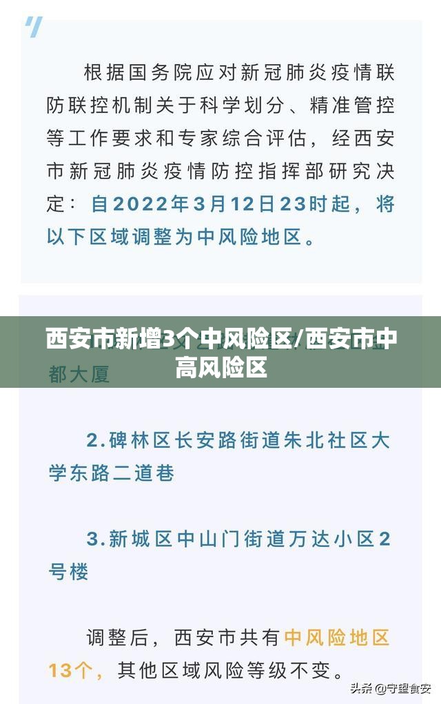 西安市新增3个中风险区/西安市中高风险区 西安市新增3个中风险区/西安市中高风险区