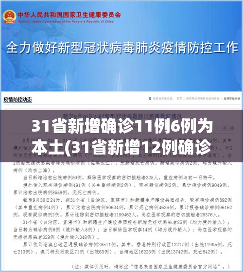 31省新增确诊11例6例为本土(31省新增12例确诊 6例为本土病例轨迹)