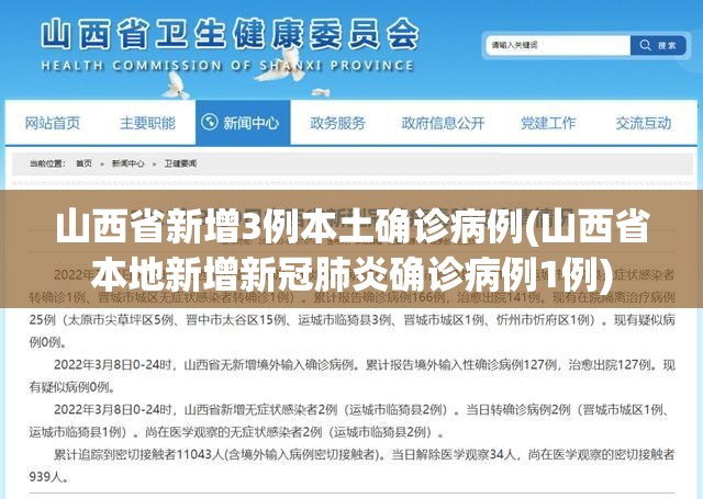 山西省新增3例本土确诊病例(山西省本地新增新冠肺炎确诊病例1例) 山西省新增3例本土确诊病例(山西省本地新增新冠肺炎确诊病例1例)