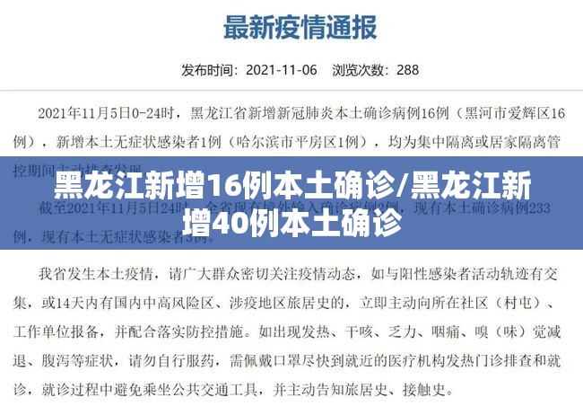黑龙江新增16例本土确诊/黑龙江新增40例本土确诊