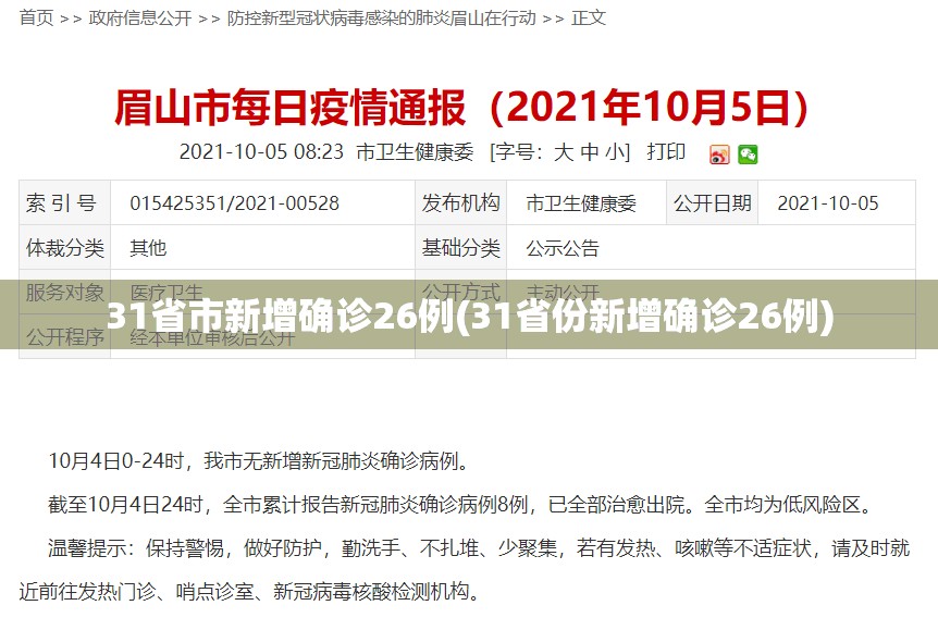 31省市新增确诊26例(31省份新增确诊26例) 31省市新增确诊26例(31省份新增确诊26例)