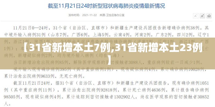 【31省新增本土7例,31省新增本土23例】 【31省新增本土7例,31省新增本土23例】