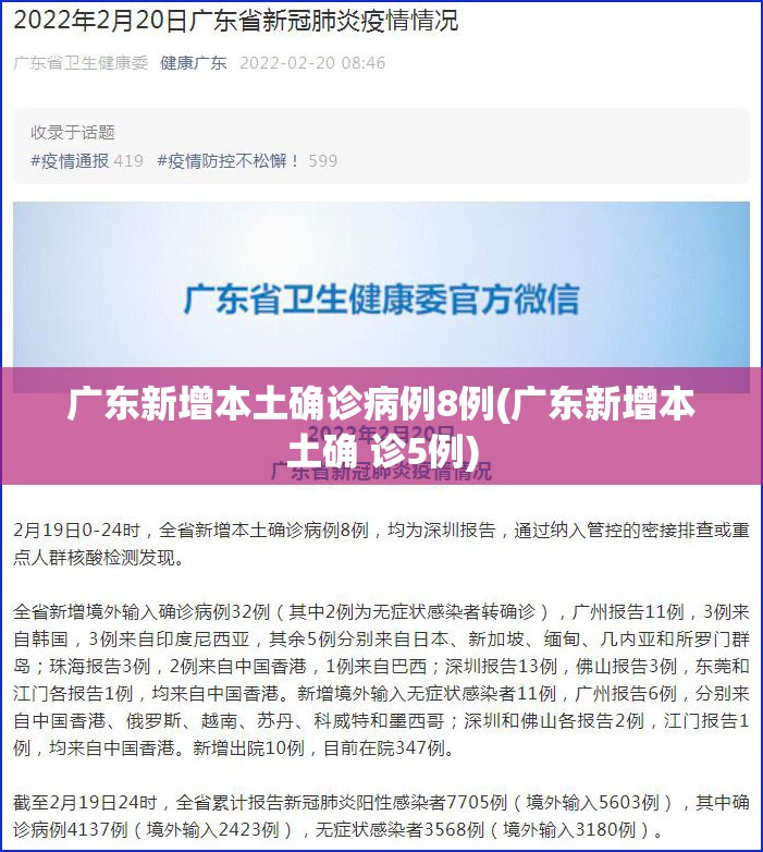 广东新增本土确诊病例8例(广东新增本土确 诊5例) 广东新增本土确诊病例8例(广东新增本土确 诊5例)