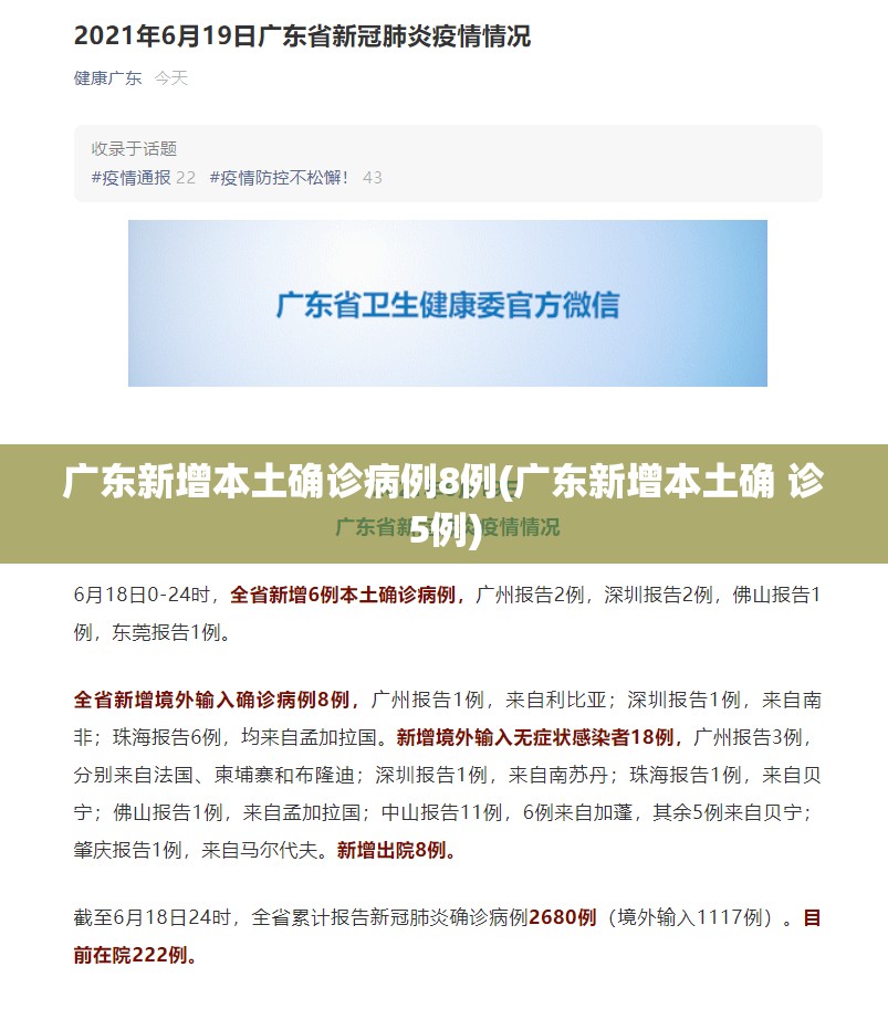 广东新增本土确诊病例8例(广东新增本土确 诊5例) 广东新增本土确诊病例8例(广东新增本土确 诊5例)