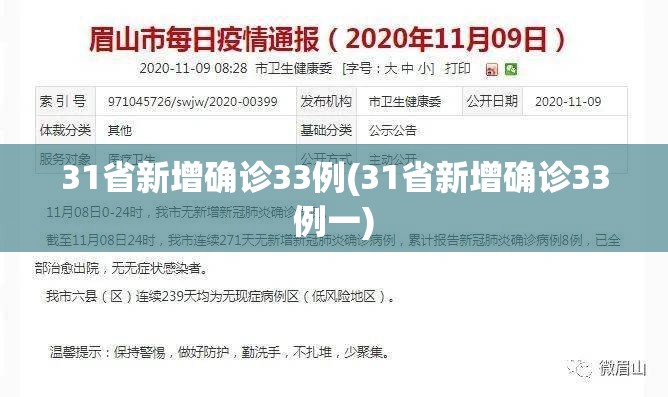 31省新增确诊33例(31省新增确诊33例一)