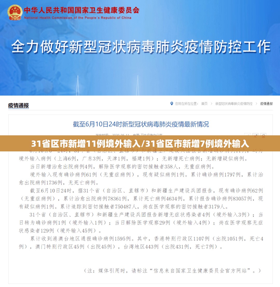 31省区市新增11例境外输入/31省区市新增7例境外输入