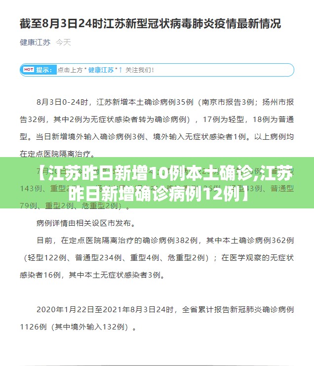 【江苏昨日新增10例本土确诊,江苏昨日新增确诊病例12例】