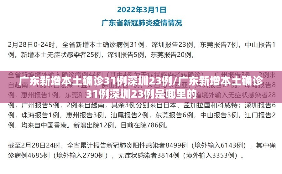 广东新增本土确诊31例深圳23例/广东新增本土确诊31例深圳23例是哪里的