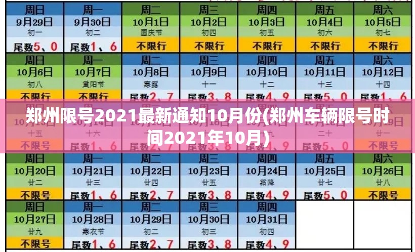 郑州限号2021最新通知10月份(郑州车辆限号时间2021年10月)