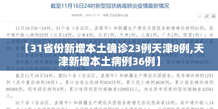 【31省份新增本土确诊23例天津8例,天津新增本土病例36例】 【31省份新增本土确诊23例天津8例,天津新增本土病例36例】
