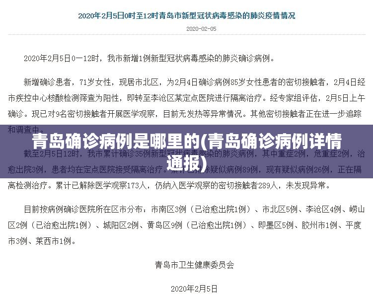 青岛确诊病例是哪里的(青岛确诊病例详情通报) 青岛确诊病例是哪里的(青岛确诊病例详情通报)