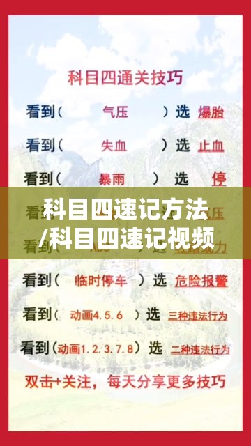 科目四速记方法/科目四速记视频 科目四速记方法/科目四速记视频