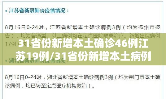 31省份新增本土确诊46例江苏19例/31省份新增本土病例83例江苏54例