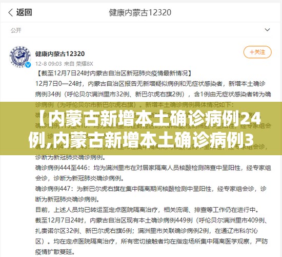 【内蒙古新增本土确诊病例24例,内蒙古新增本土确诊病例3例】 【内蒙古新增本土确诊病例24例,内蒙古新增本土确诊病例3例】