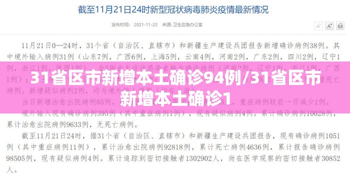 31省区市新增本土确诊94例/31省区市新增本土确诊1 31省区市新增本土确诊94例/31省区市新增本土确诊1