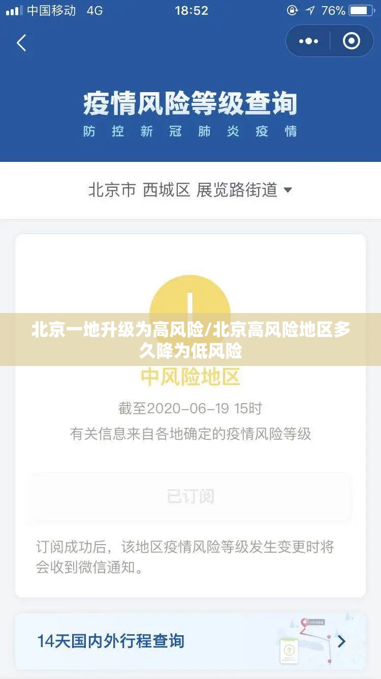 北京一地升级为高风险/北京高风险地区多久降为低风险