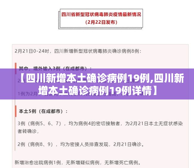【四川新增本土确诊病例19例,四川新增本土确诊病例19例详情】 【四川新增本土确诊病例19例,四川新增本土确诊病例19例详情】