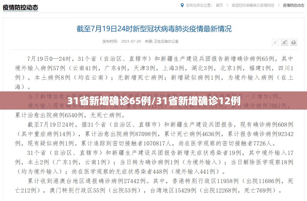 31省新增确诊65例/31省新增确诊12例 31省新增确诊65例/31省新增确诊12例