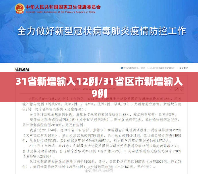 31省新增输入12例/31省区市新增输入9例 31省新增输入12例/31省区市新增输入9例