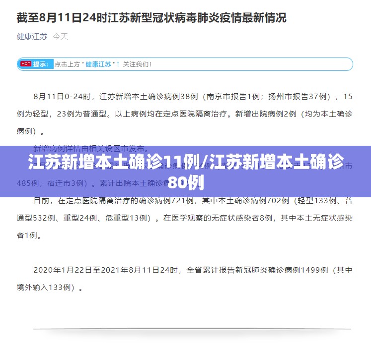 江苏新增本土确诊11例/江苏新增本土确诊80例 江苏新增本土确诊11例/江苏新增本土确诊80例