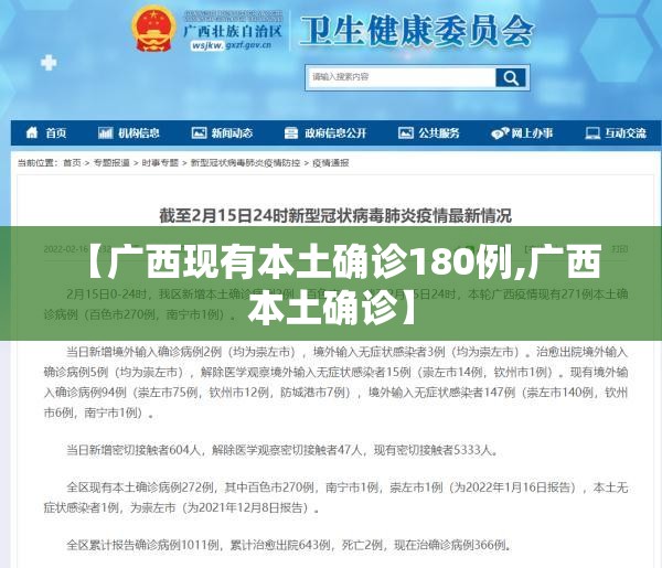 【广西现有本土确诊180例,广西 本土确诊】 【广西现有本土确诊180例,广西 本土确诊】