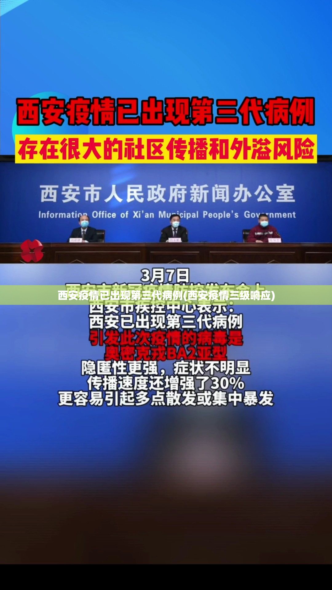 西安疫情已出现第三代病例(西安疫情三级响应)