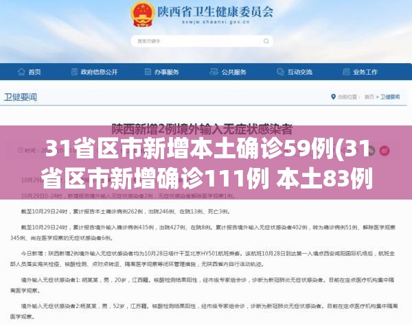 31省区市新增本土确诊59例(31省区市新增确诊111例 本土83例) 31省区市新增本土确诊59例(31省区市新增确诊111例 本土83例)