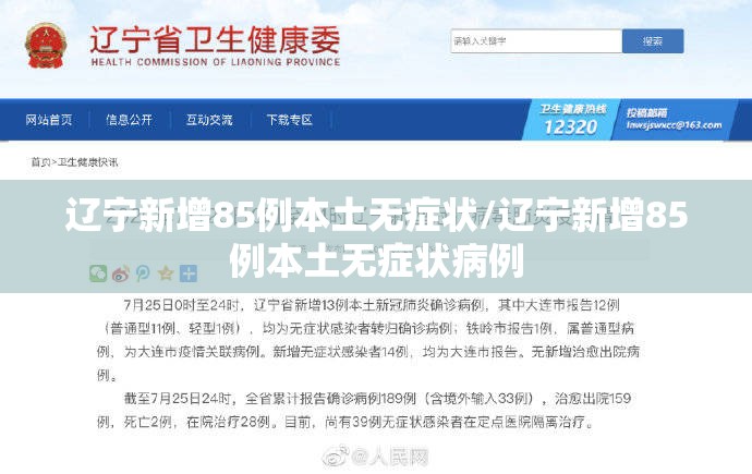 辽宁新增85例本土无症状/辽宁新增85例本土无症状病例 辽宁新增85例本土无症状/辽宁新增85例本土无症状病例
