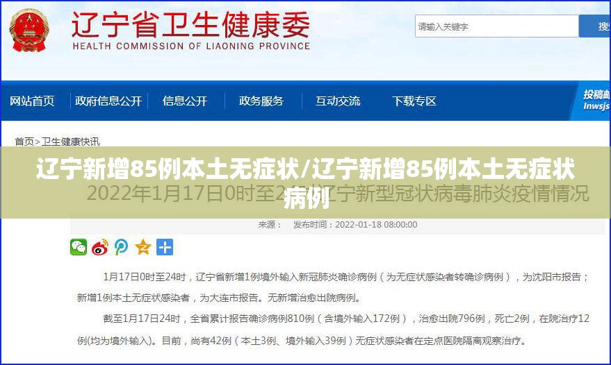 辽宁新增85例本土无症状/辽宁新增85例本土无症状病例 辽宁新增85例本土无症状/辽宁新增85例本土无症状病例