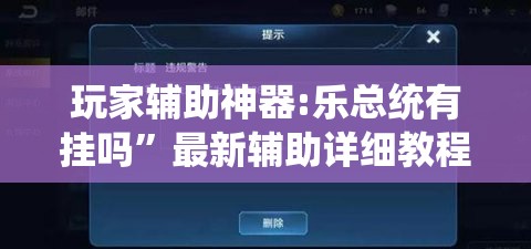 玩家辅助神器:乐总统有挂吗	”最新辅助详细教程