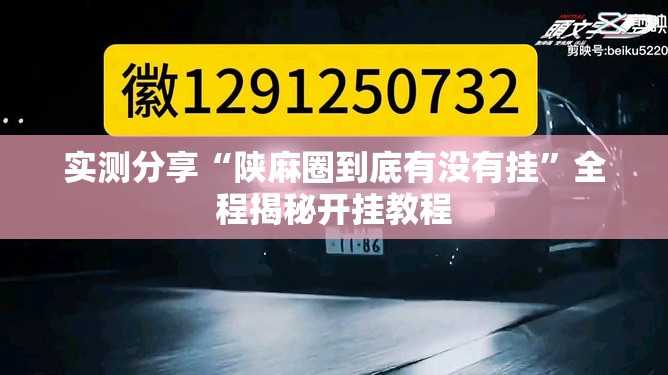 实测分享“陕麻圈到底有没有挂”全程揭秘开挂教程