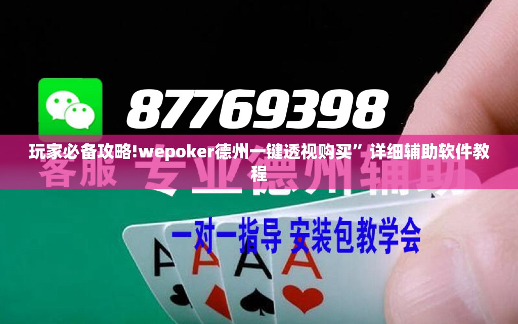 玩家必备攻略!wepoker德州一键透视购买”详细辅助软件教程
